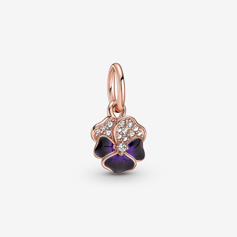 Charm Pendente Viola del Pensiero Luminosa - 780776C01 - Simmi Gioiellerie -Charm