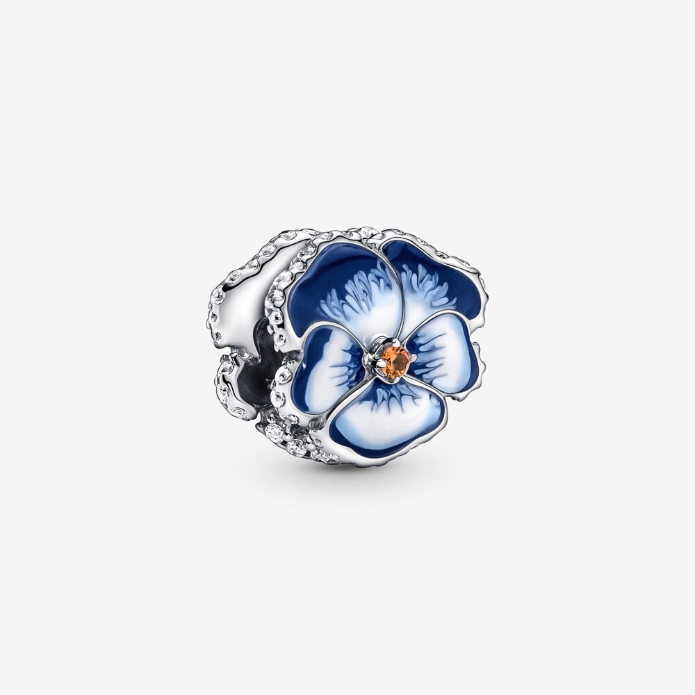 Charm Viola del pensiero Blu - 790777C02 - Simmi Gioiellerie -Charm