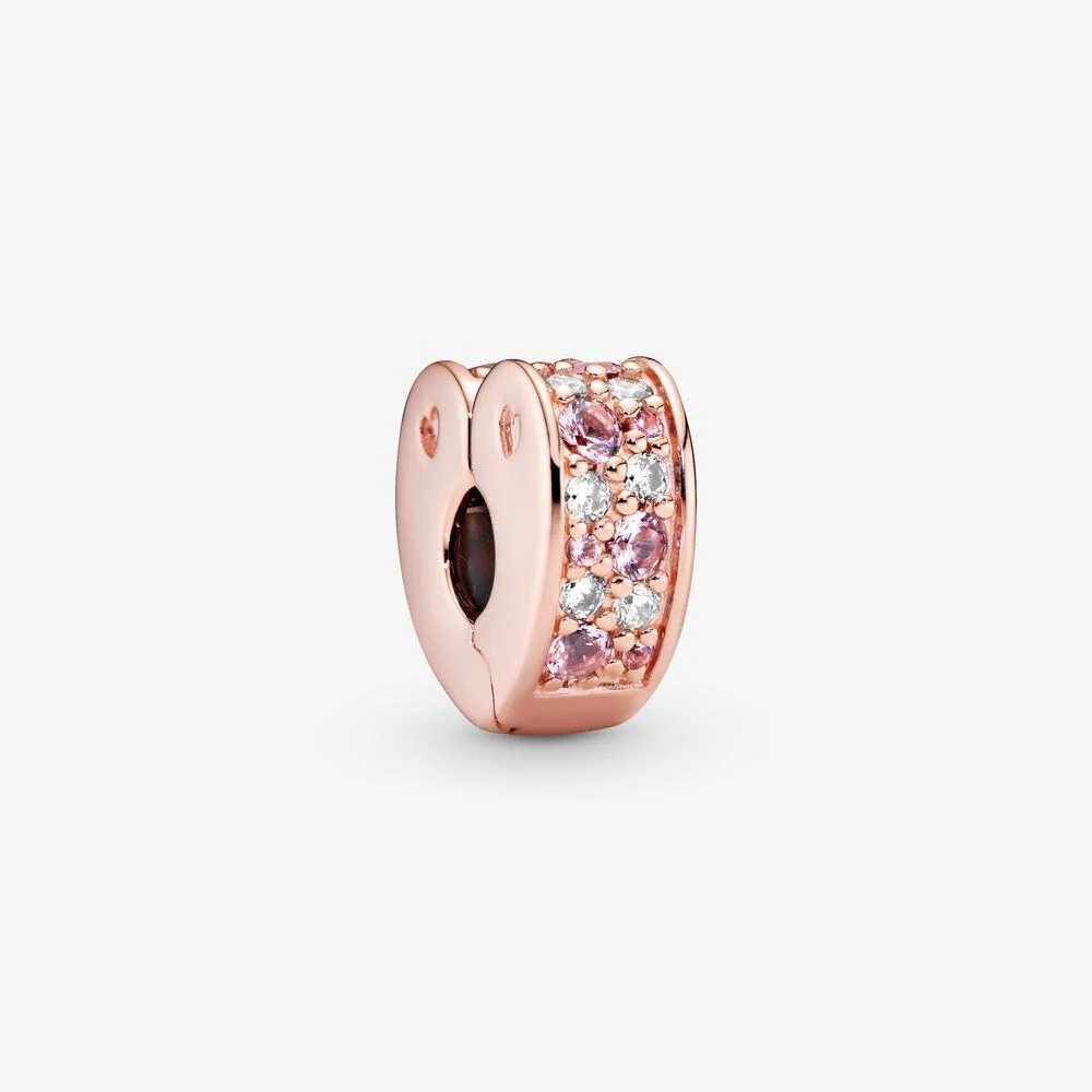 Clip a cuore con pavé rosa - 787020NPM - Simmi Gioiellerie -Clip
