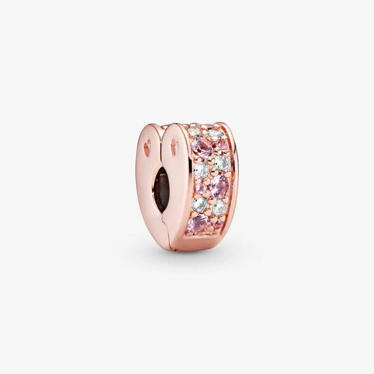 Clip a cuore con pavé rosa - 787020NPM - Simmi Gioiellerie -Clip