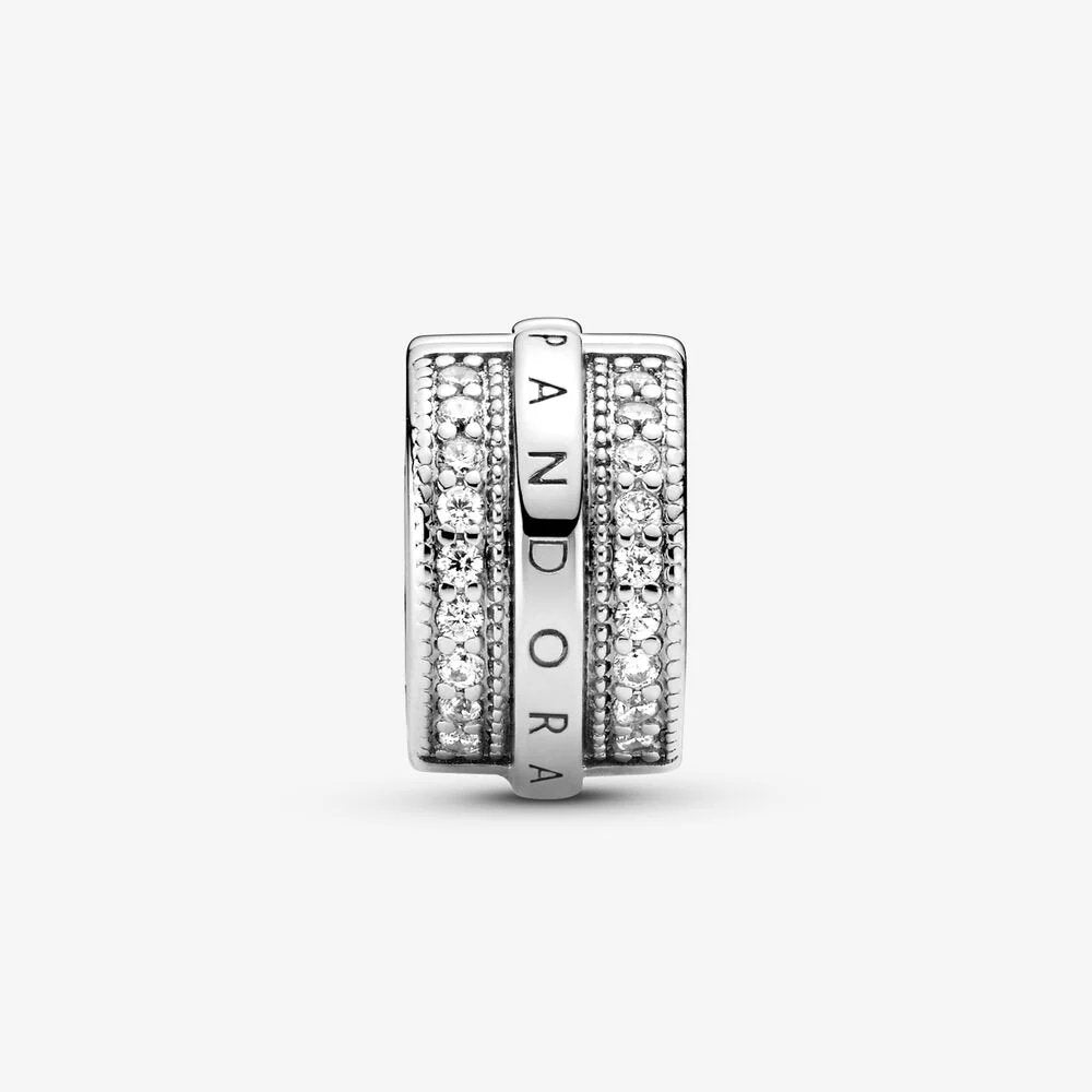 Clip con logo e pavé scintillante - 799042C01 - Simmi Gioiellerie -Clip