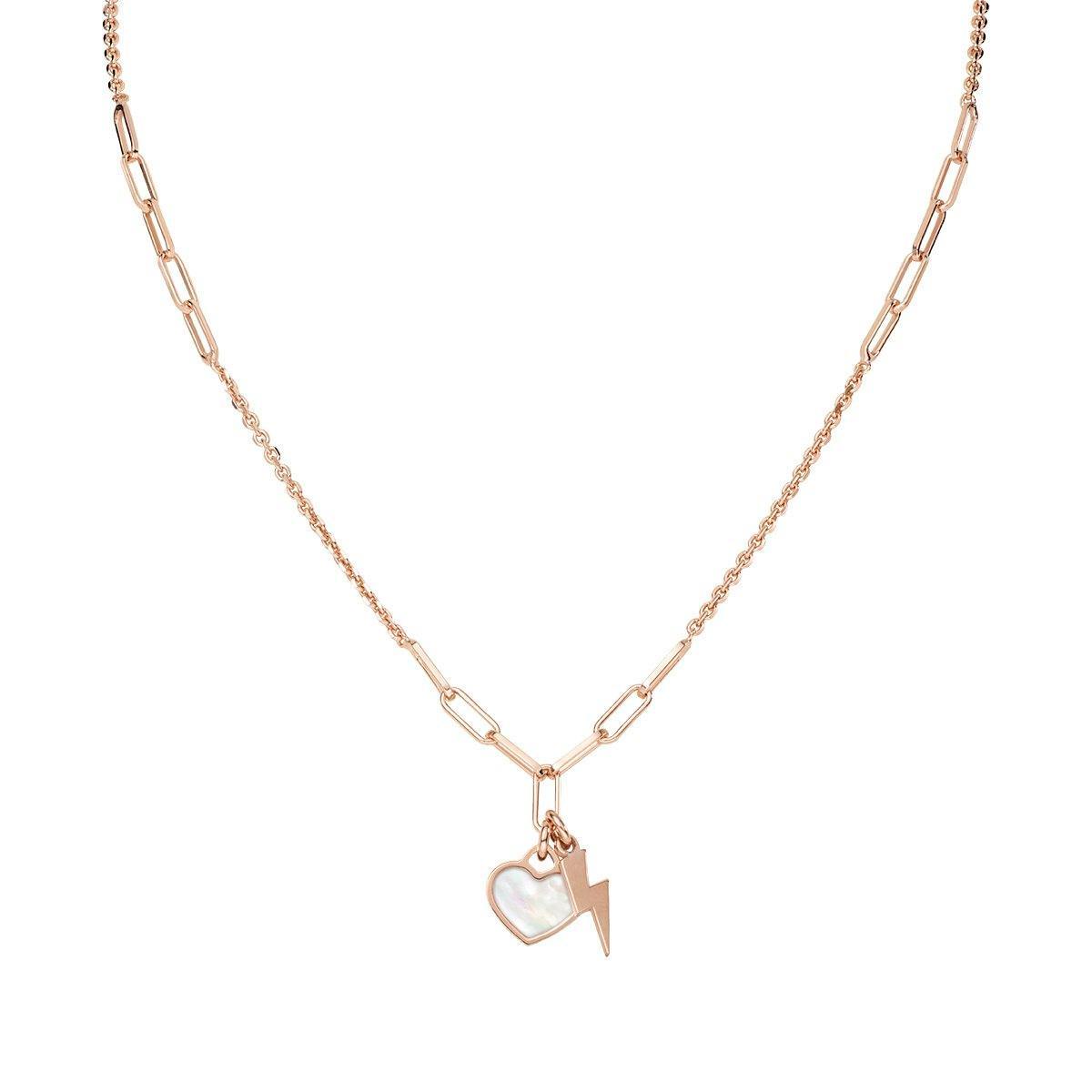 Collana Amore Fulmine e Cuore Rosè - Simmi gioiellerie -Collane