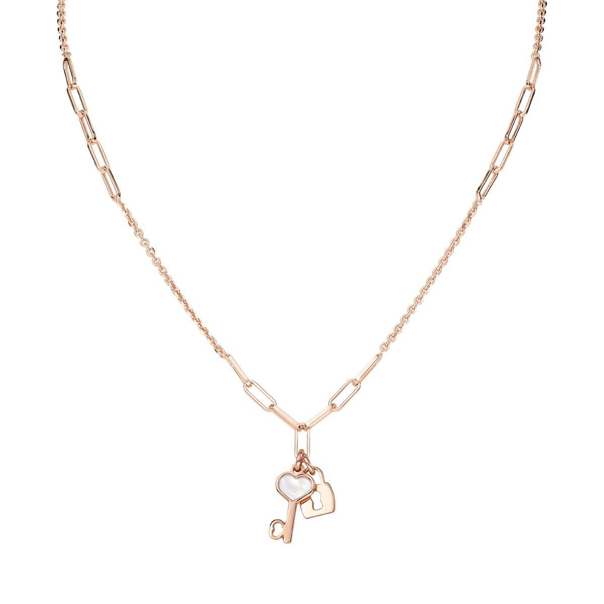 Collana Amore Lucchetto e Chiave Rosè CLMPCHRB - Simmi gioiellerie -Collane