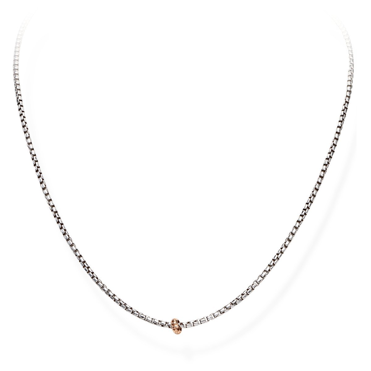 Collana Catena Box Rodio - CLURUBR3 - Simmi gioiellerie -Collane