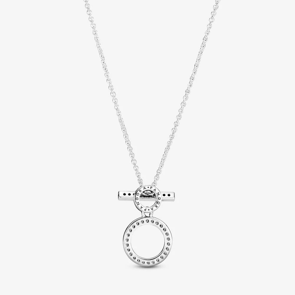Collana con barretta a T e doppio cerchio - 399039C01 - Simmi Gioiellerie -Collane