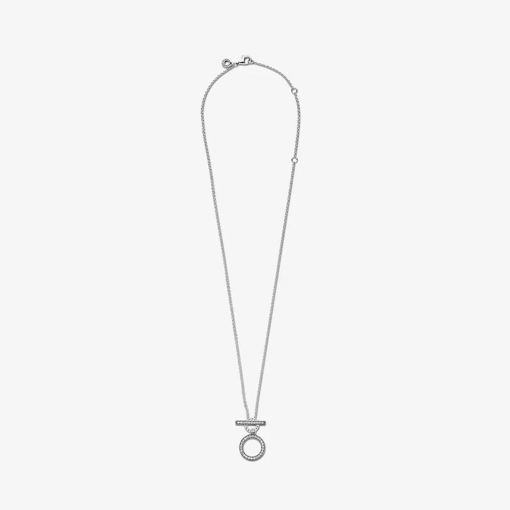 Collana con barretta a T e doppio cerchio - 399039C01 - Simmi Gioiellerie -Collane