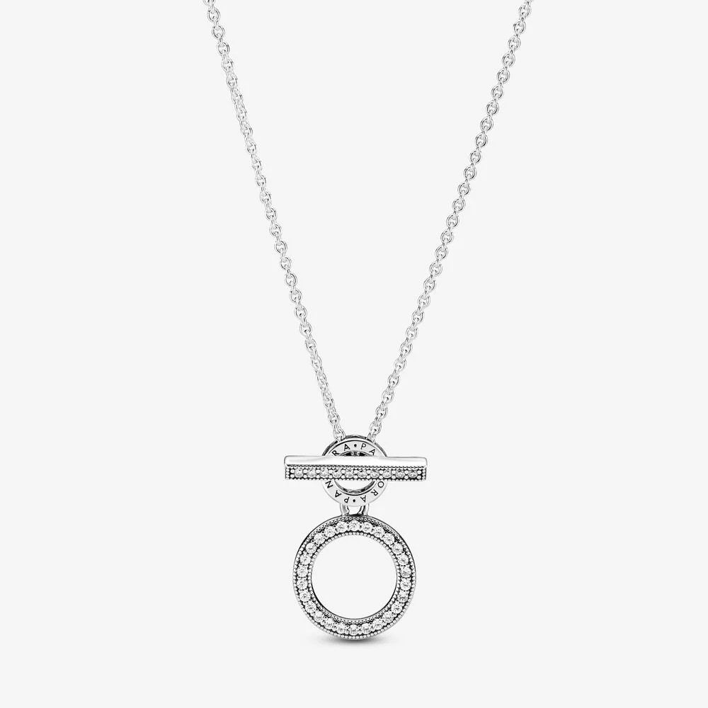 Collana con barretta a T e doppio cerchio - 399039C01 - Simmi Gioiellerie -Collane