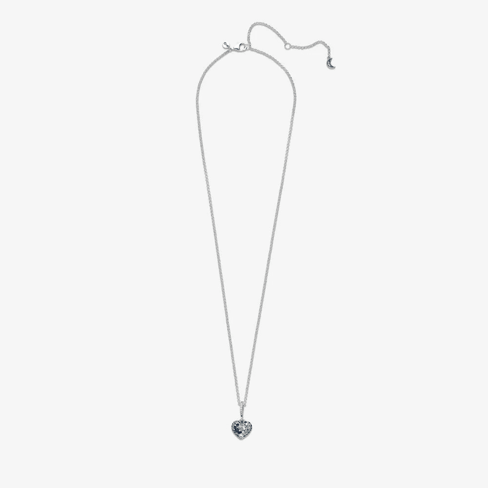 Collana con Cuore, Stelle e Luna Blu scintillanti - 399232C01 - Simmi Gioiellerie -Collane
