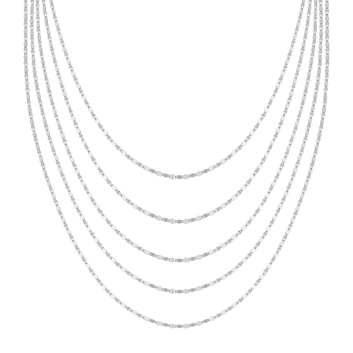 Collana Multifilo Piatta Rodio - CLMFSP5B - Simmi Gioiellerie -Collane