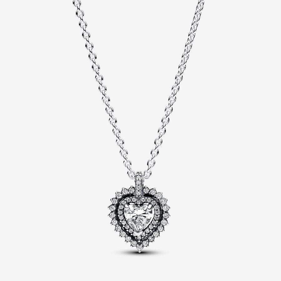 Collana Punto Luce Cuore e Pavè - 393099C01-45 - Simmi Gioiellerie -Collane