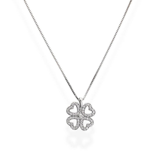 Collana Quadrifoglio Zirconi Amen - CLPSQUBZ - Simmi gioiellerie -Collane