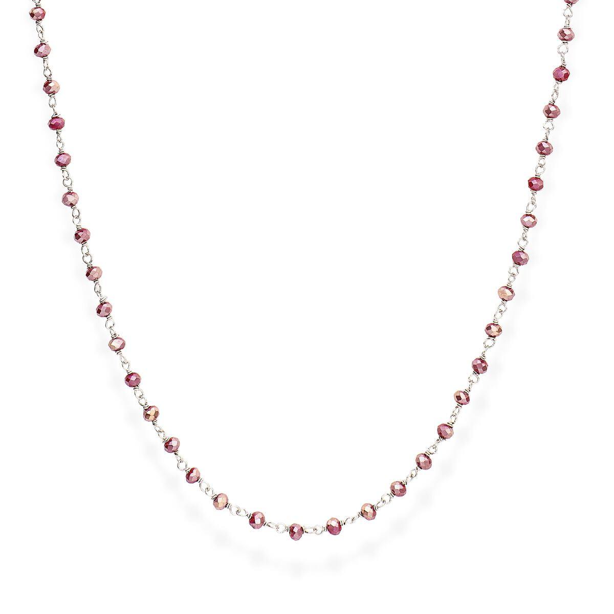 Collana Rodio e Cristalli Amaranto 90cm - CLBA90 - Simmi gioiellerie -Collane