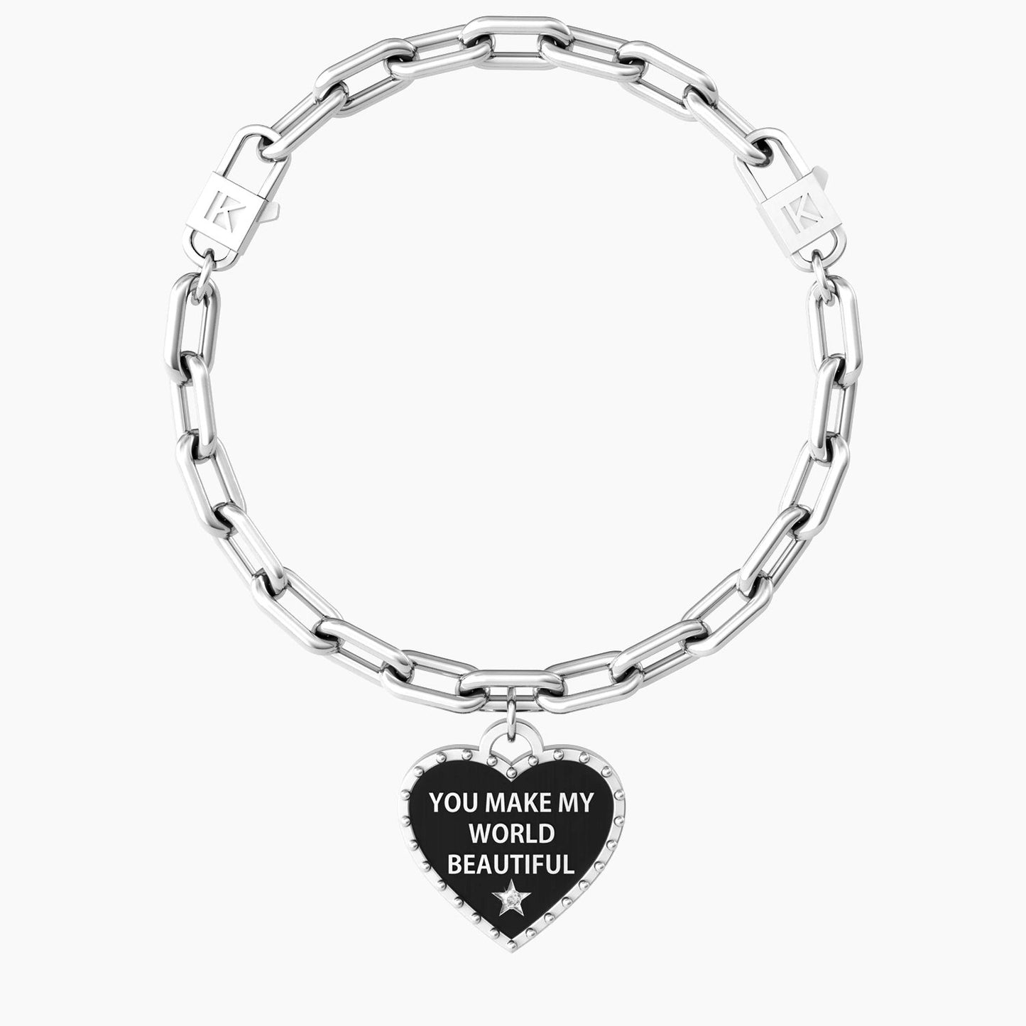 CUORE | YOU MAKE MY WORLD BEAUTIFUL Hai cambiato la mia vita con un sorriso, hai preso il mio cuore con un bacio e hai reso il mio mondo fantastico. - 731941 - Simmi Gioiellerie -Bracciali