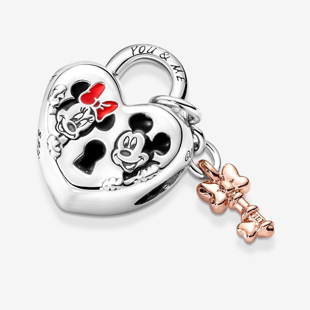Disney, charm Lucchetto d'Amore Mickey Mouse & Minnie - 780109C01 - Simmi Gioiellerie -Charm