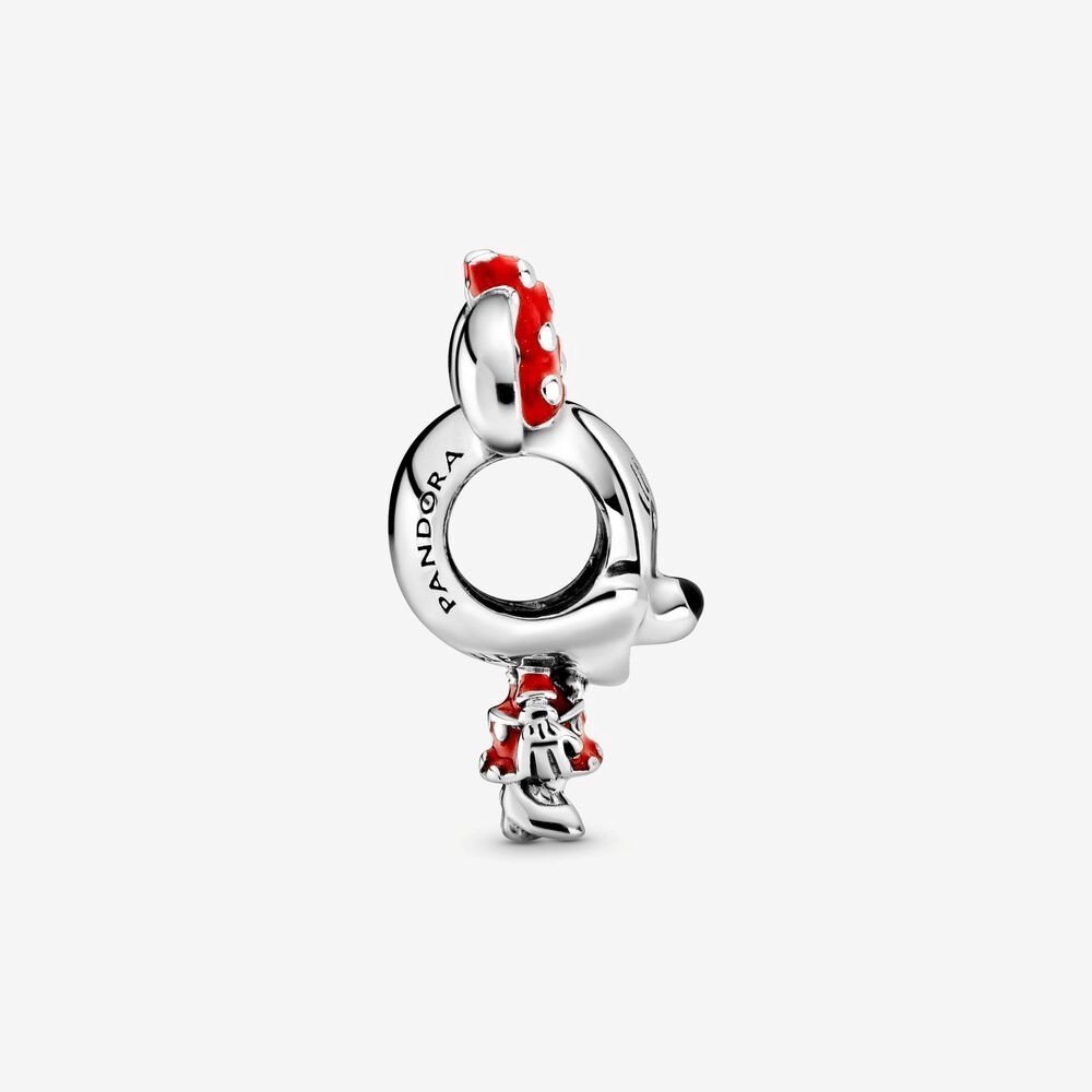 Disney, Charm Pandora Minnie con abito e fiocco a pois - 798880C02 - Simmi gioiellerie -Charm