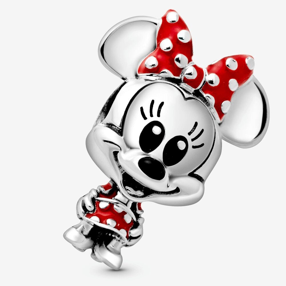 Disney, Charm Pandora Minnie con abito e fiocco a pois - 798880C02 - Simmi gioiellerie -Charm