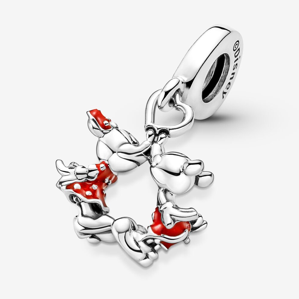 Disney, charm Pendente Mickey Mouse & Minnie, Il Bacio - 790075C01 - Simmi Gioiellerie -Charm