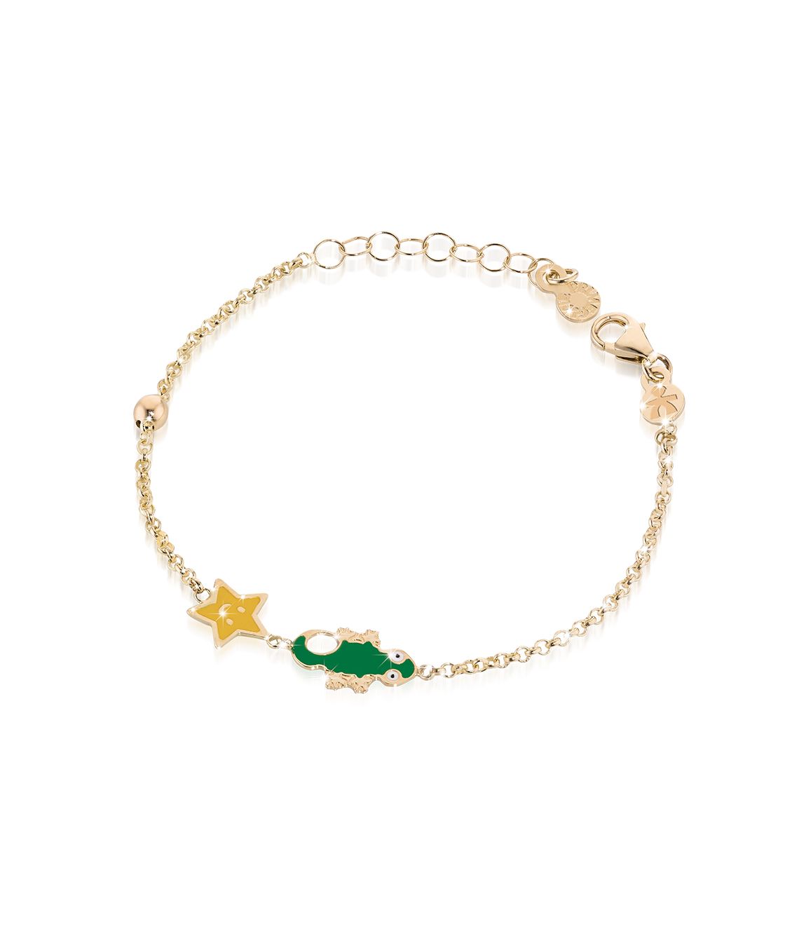 FORTUNA BRACCIALE ORO GIALLO GECO E STELLA - Simmi Gioiellerie -Bracciali