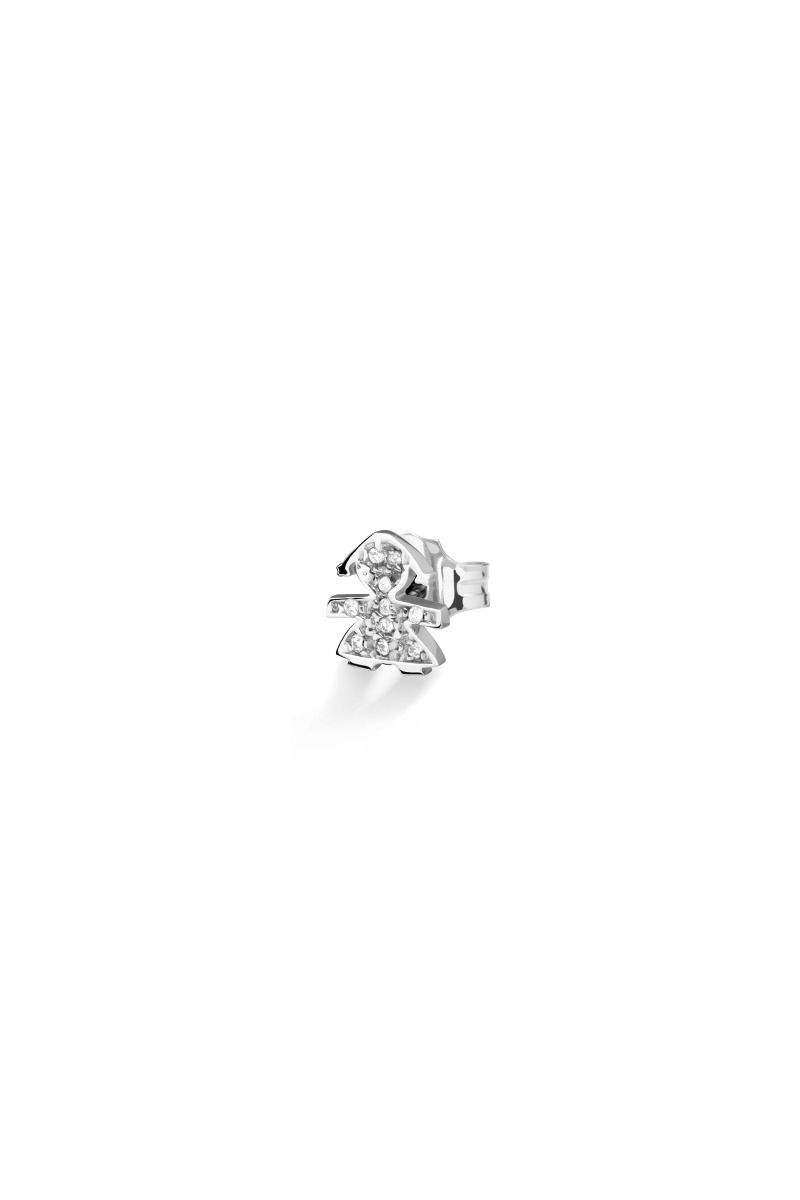 LE BRICIOLE ♡ ORECCHINO BIMBA ORO BIANCO E PAVÉ DI DIAMANTI - Simmi Gioiellerie -Orecchini
