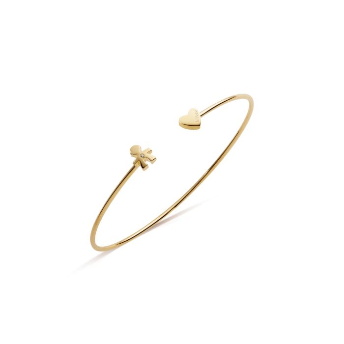 LES PETITS BRACCIALE BIMBO E CUORE ORO GIALLO E DIAMANTE - Simmi Gioiellerie -Bracciali