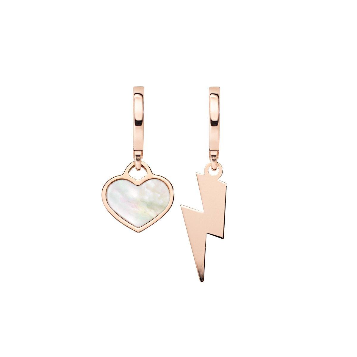 Orecchini Amore Fulmine e Cuore Rosè Amen - ORMPCURB - Simmi gioiellerie -Orecchini