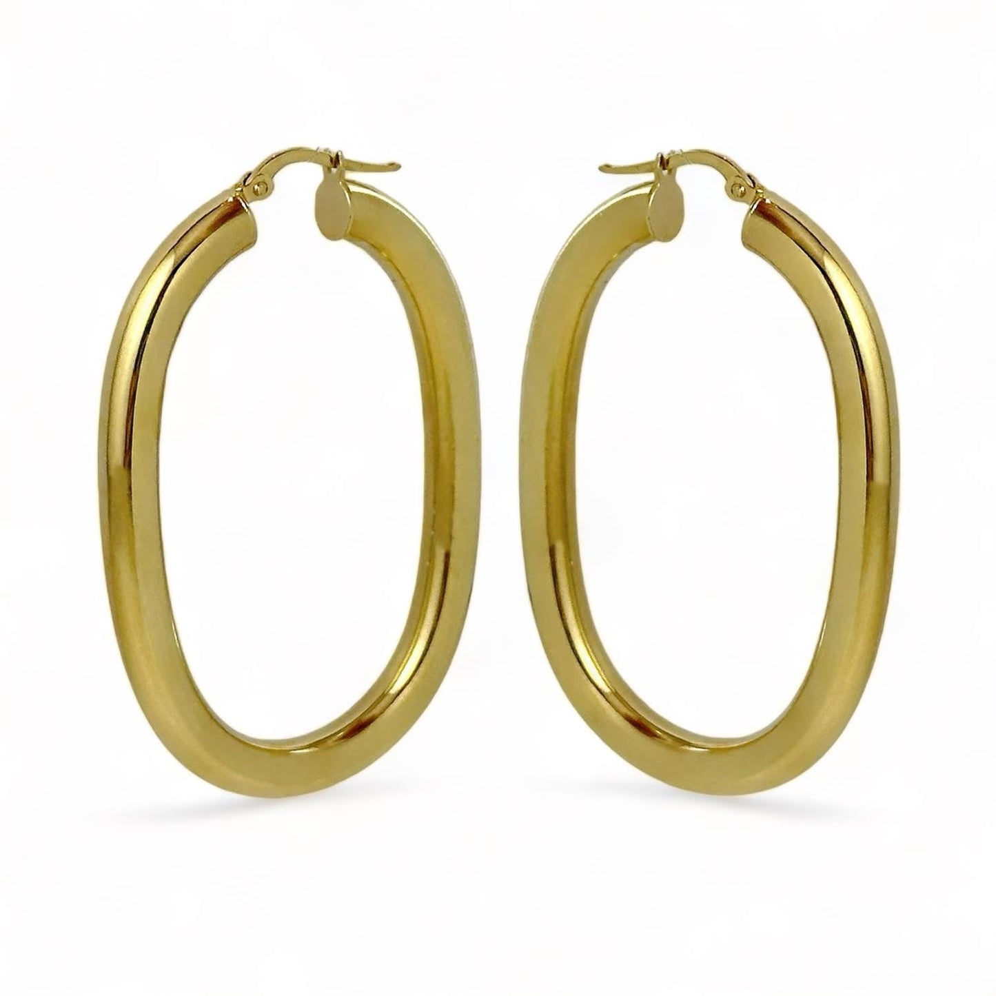 Orecchini cerchio ovali in oro giallo - Simmi Gioiellerie -Orecchini