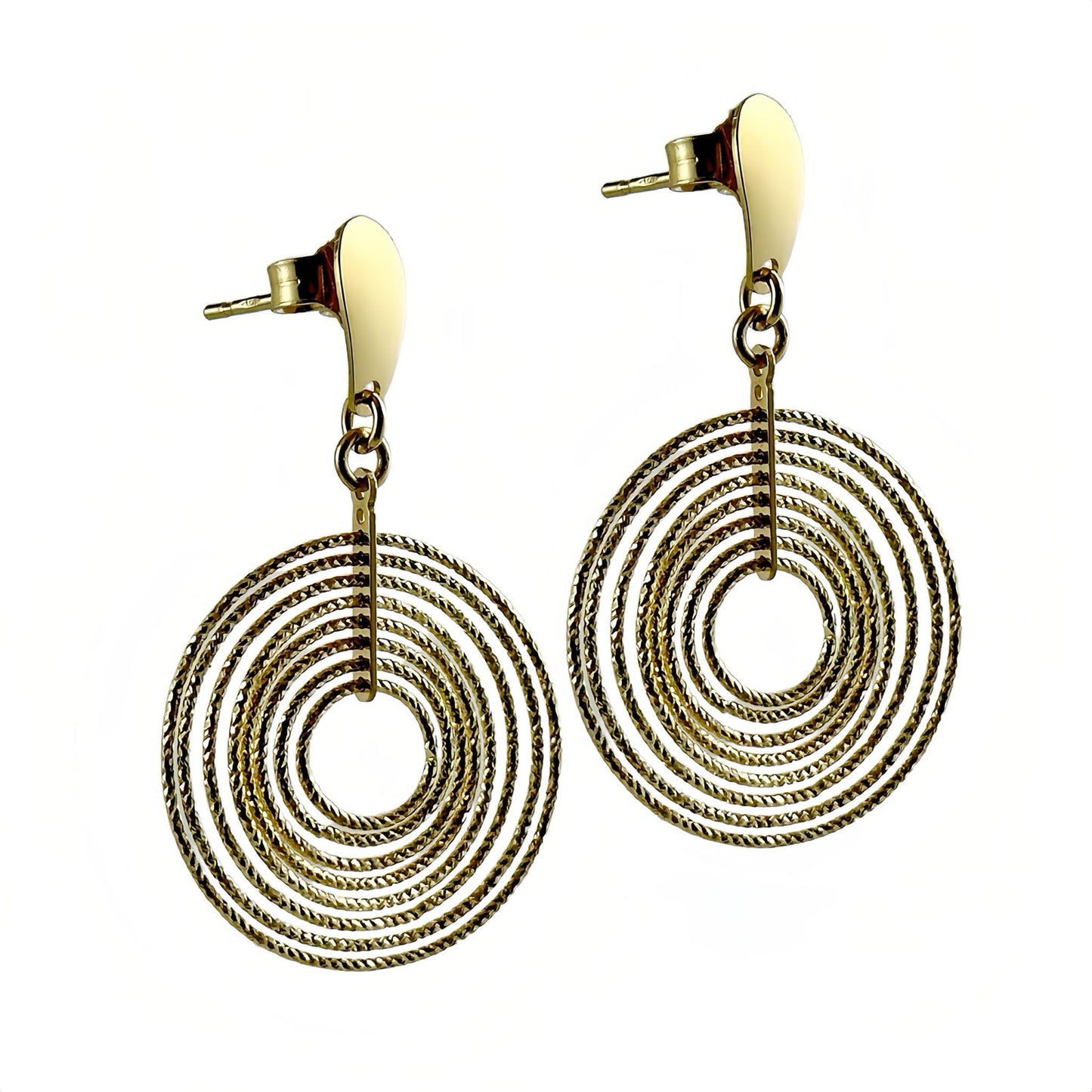 Orecchini pendenti con spirali in oro giallo - Simmi Gioiellerie -Orecchini