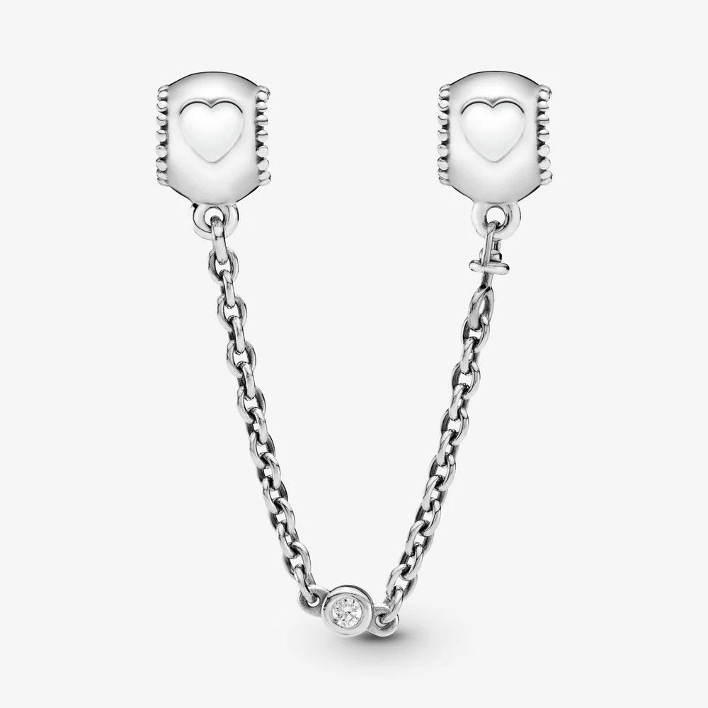 Pandora catena di sicurezza con cuori in rilievo - 796457CZ - Simmi gioiellerie -Catene di sicurezza