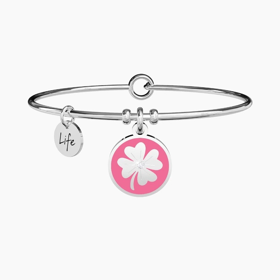 QUADRIFOGLIO | FORTUNA Il prato nasconde un verde talismano, se la fortuna ti vede ti prende per mano. Ricchezza, amore e amicizia sincera, con quattro foglie il tuo sogno si avvera! - 731713 - Simmi Gioiellerie -Bracciali