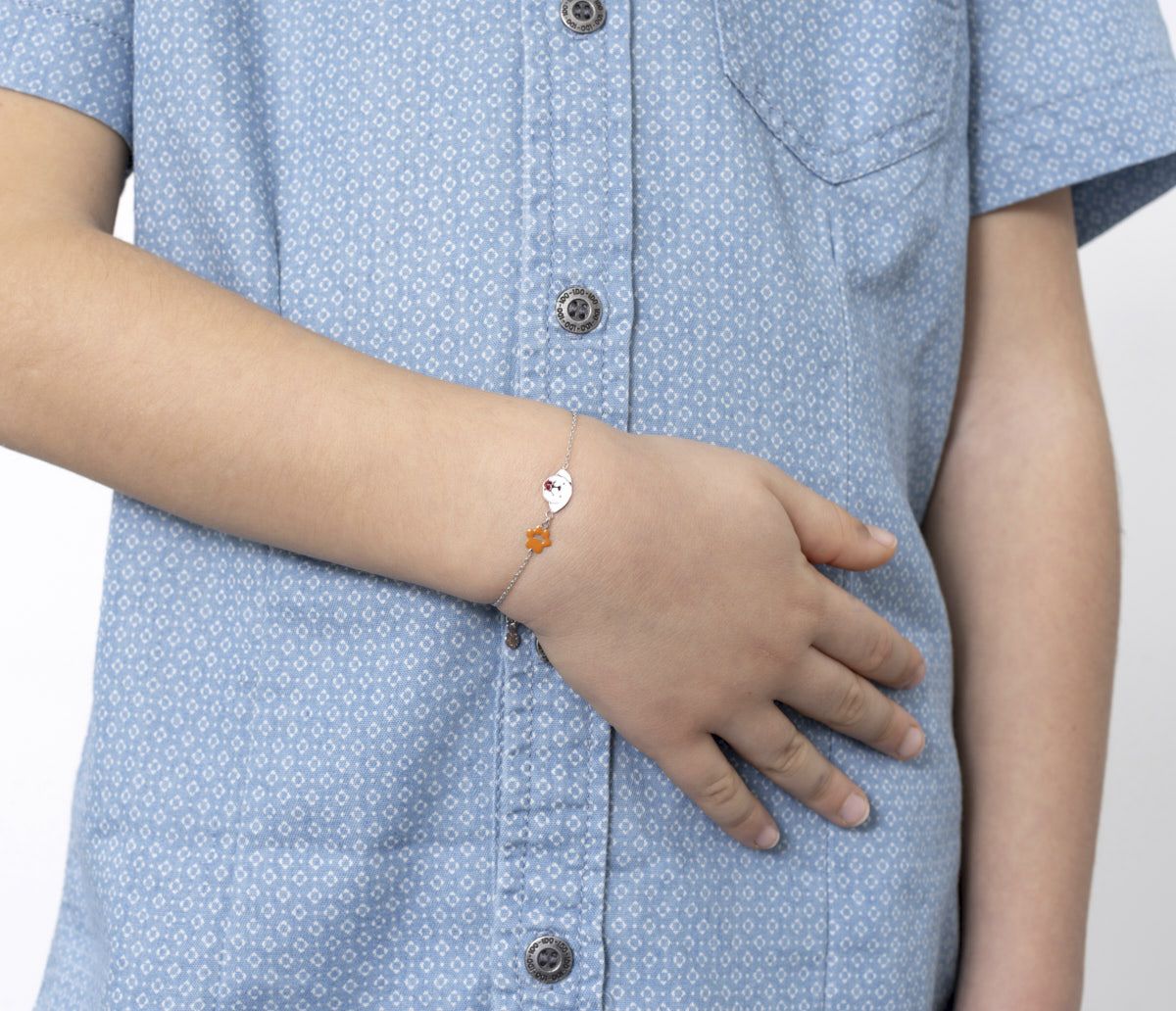 TOYS BRACCIALE ORO BIANCO CANE E IMPRONTA - Simmi Gioiellerie -Bracciali