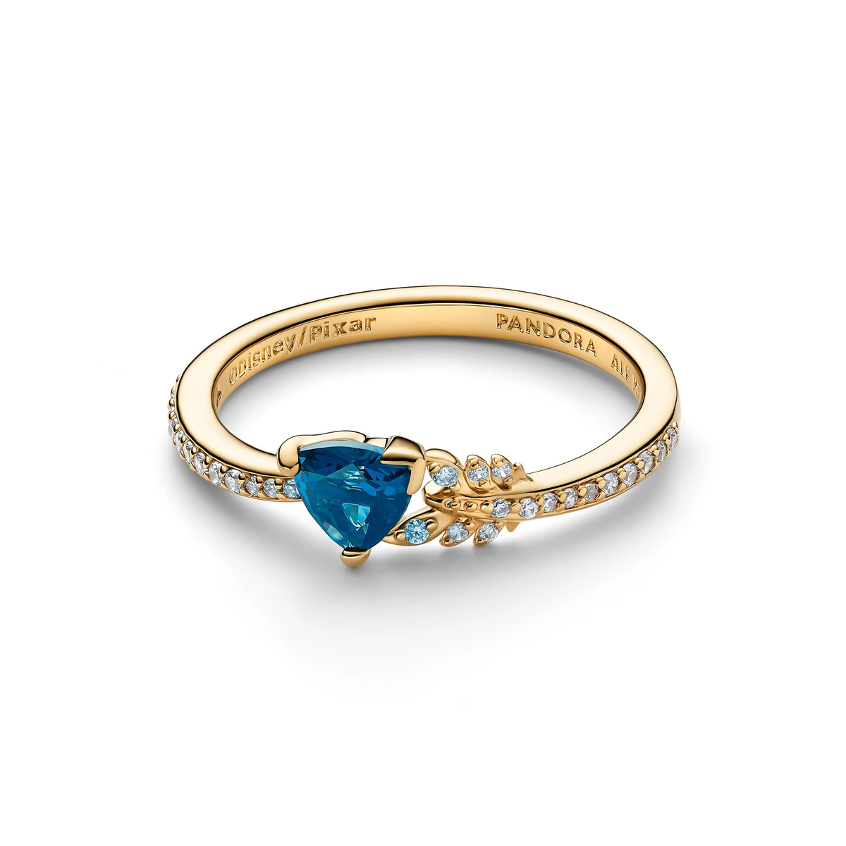 Disney Merida arrow placcato oro 14k anello with zirconia cubica trasparente and teal verde cristallo - 165030C01