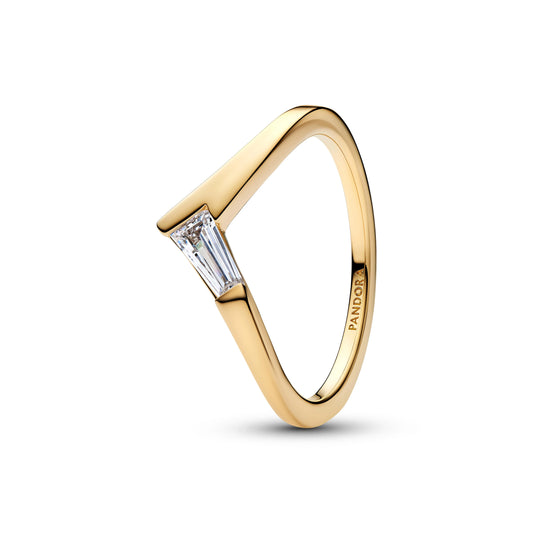Tiara placcato oro 14k anello with zirconia cubica trasparente - 165084C01