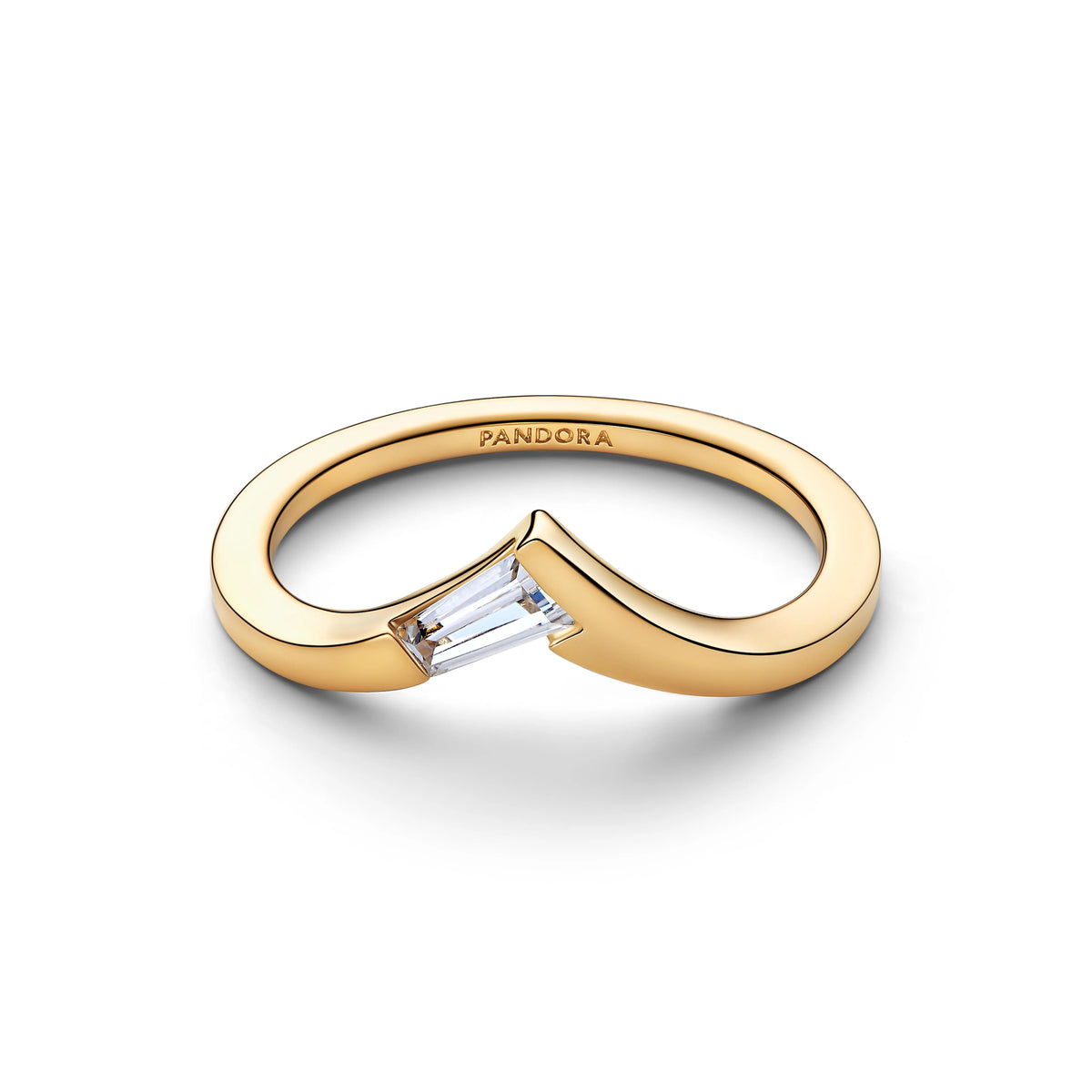 Tiara placcato oro 14k anello with zirconia cubica trasparente - 165084C01