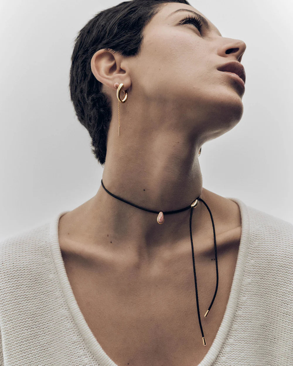 COLLANA A CORDINO LUNA IN RODOCROSITE - CO01-B49-U