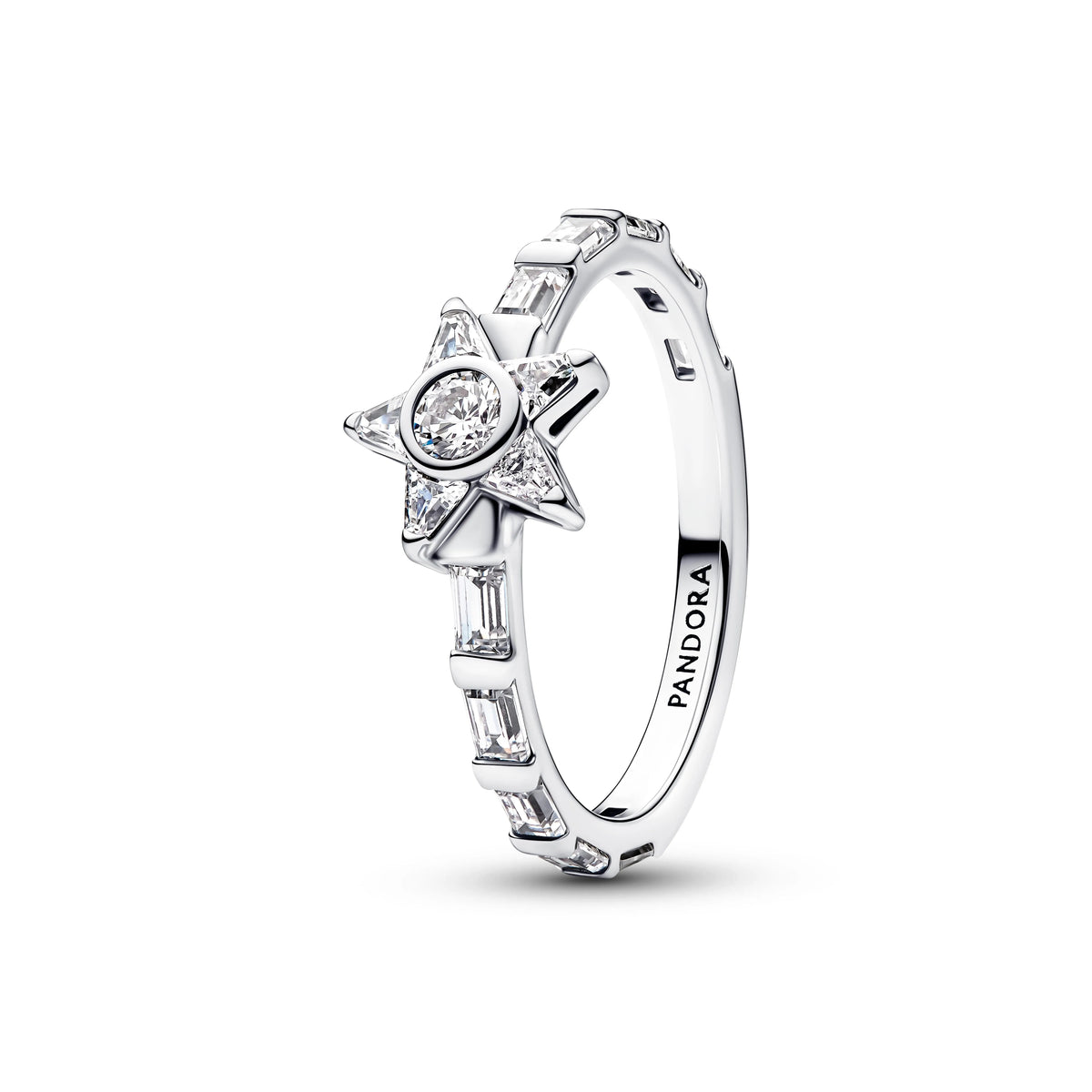 Stella argento sterling anello with zirconia cubica trasparente - 195072C01