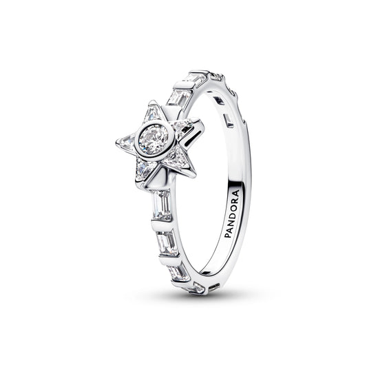 Stella argento sterling anello with zirconia cubica trasparente - 195072C01