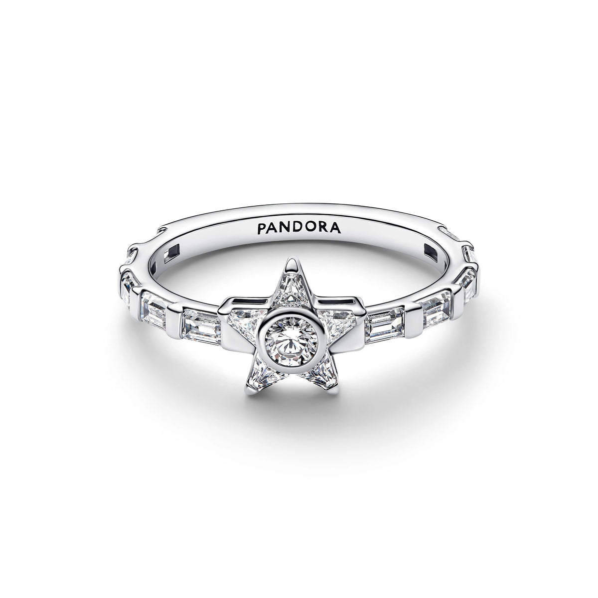 Stella argento sterling anello with zirconia cubica trasparente - 195072C01