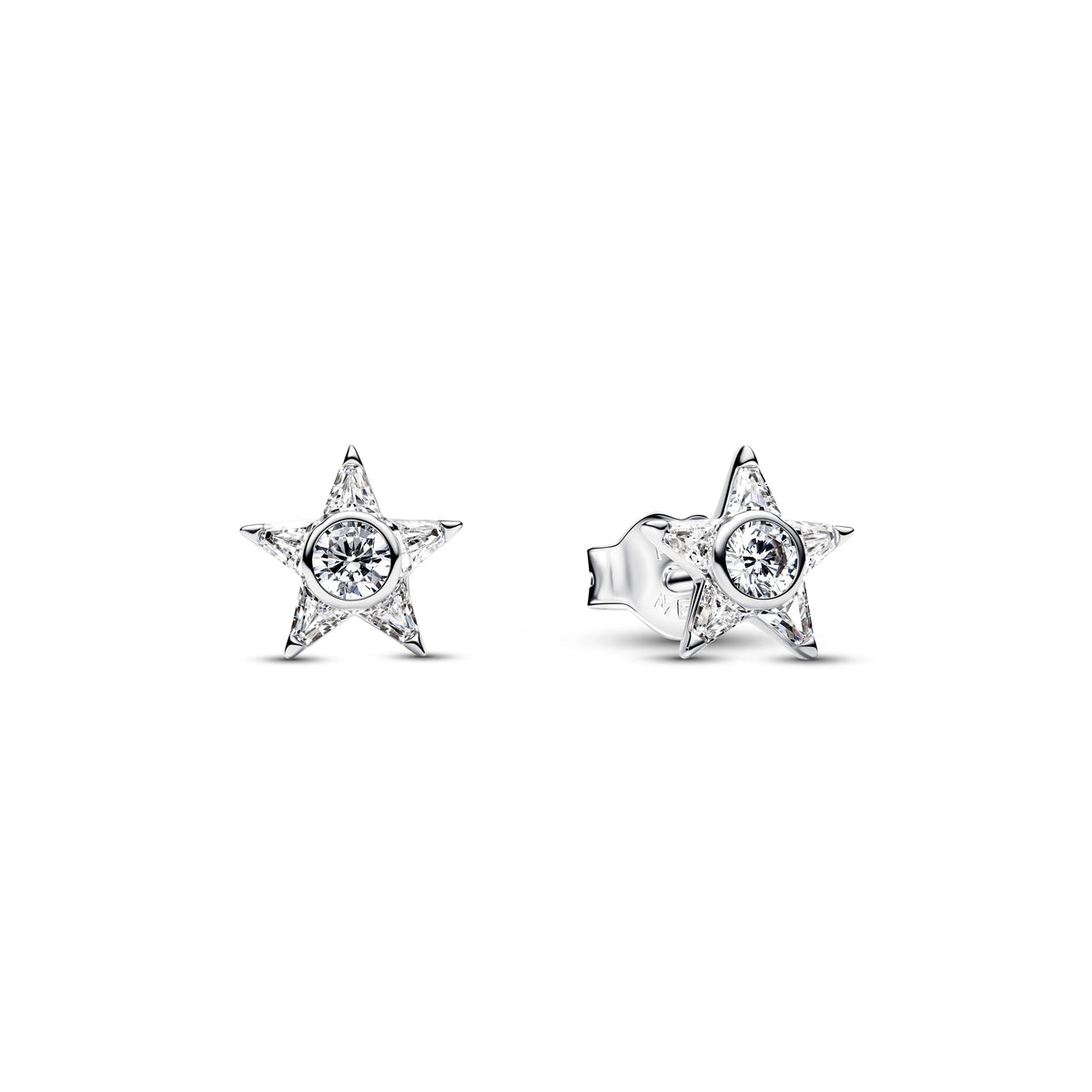 Stella argento sterling orecchini a bottone with zirconia cubica trasparente - 295089C01