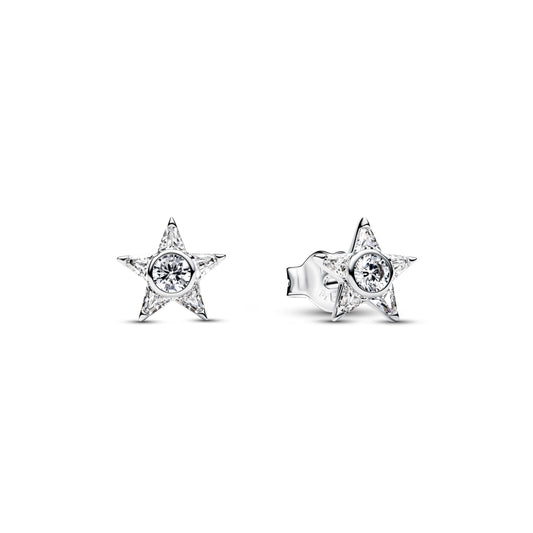 Stella argento sterling orecchini a bottone with zirconia cubica trasparente - 295089C01