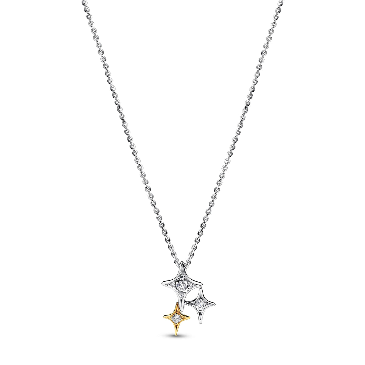 Stellas argento sterling and placcato oro 14k collana con pendente with zirconia cubica trasparente - 365051C01