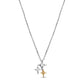 Stellas argento sterling and placcato oro 14k collana con pendente with zirconia cubica trasparente - 365051C01