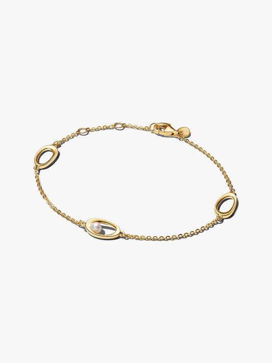 Bracciale Ovali Linea Sinuosa e Perla D'Acqua Dolce Coltivata - 564677C01