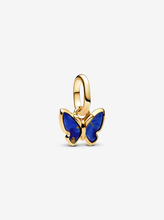 Farfalla placcato oro 14k mini pendente with sintetico lapis lazulli - 763825C01