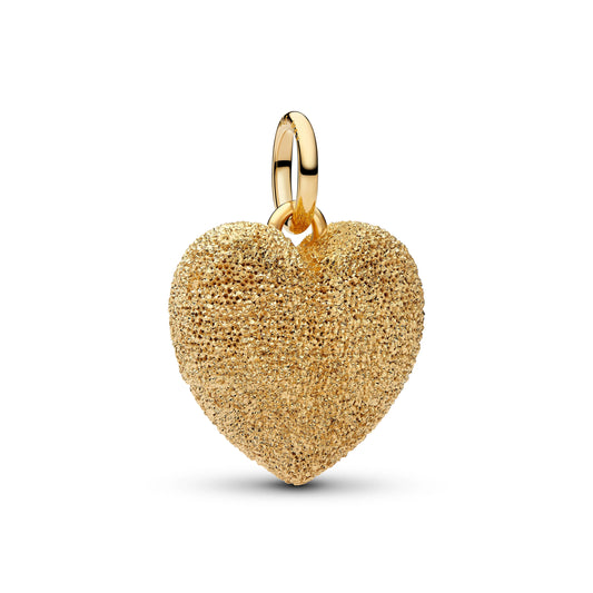 Bombato cuore diamond pointed placcato oro 14k pendente - 765073C00