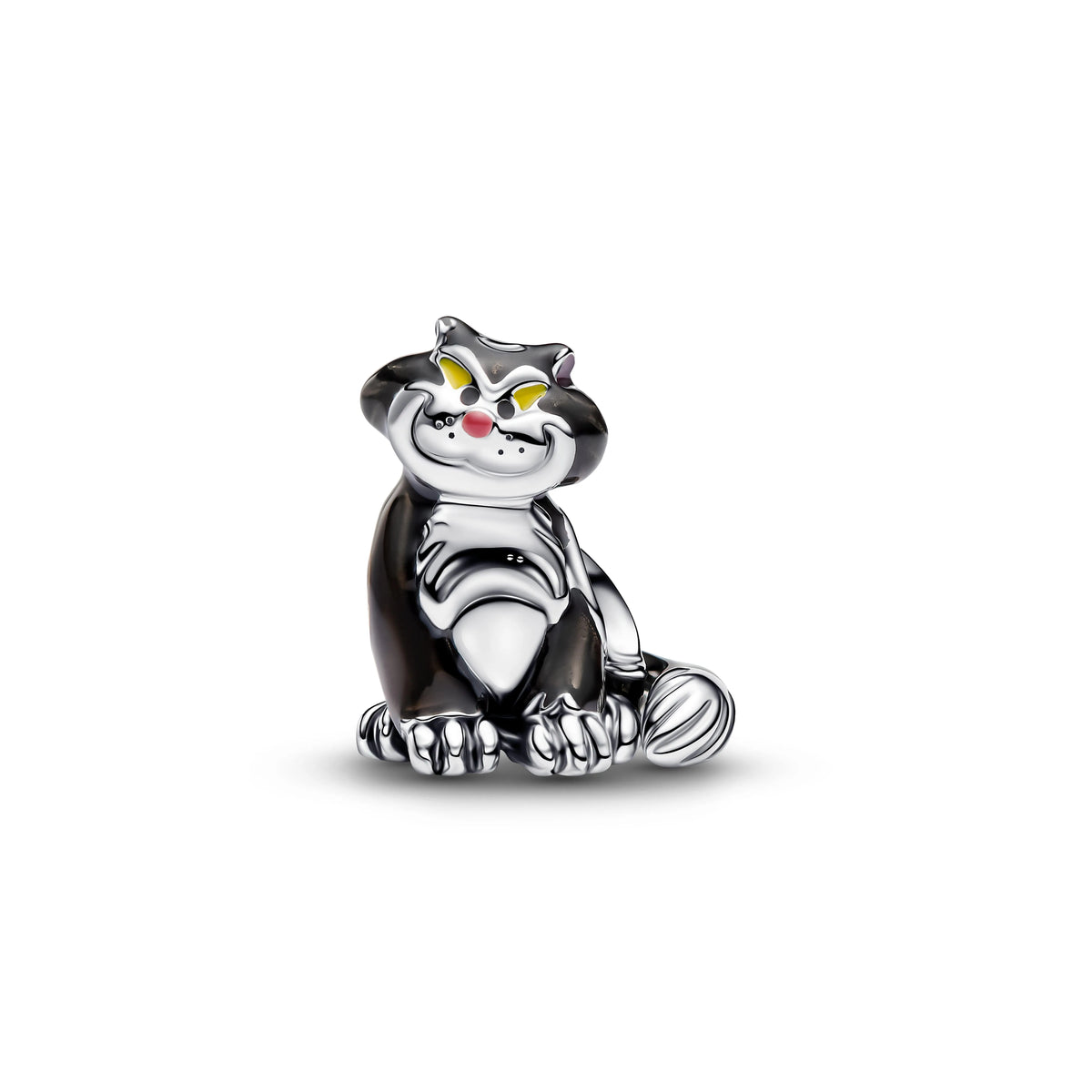 Disney Lucifer charm in argento sterling with nero, giallo and smalto rosa - 794741C01