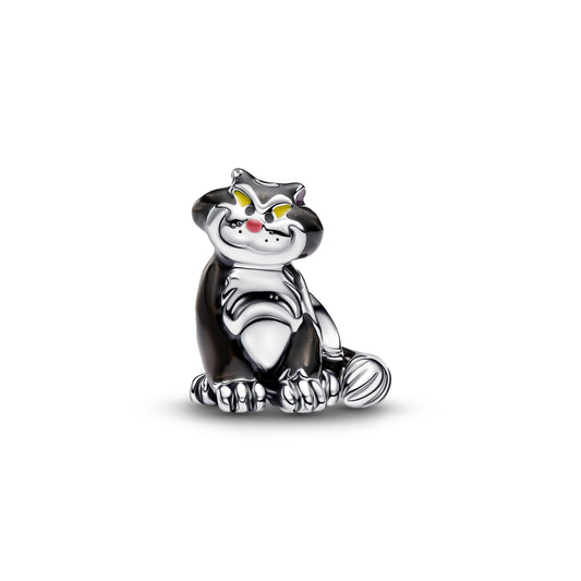 Disney Lucifer charm in argento sterling with nero, giallo and smalto rosa - 794741C01