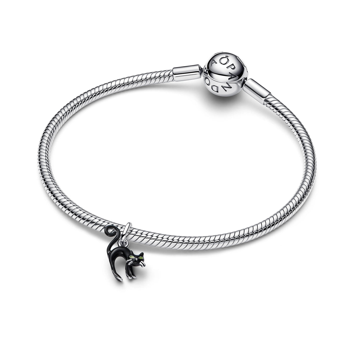 Nero cat argento sterling pendente with nero and fosforescente smalto - 794769C01