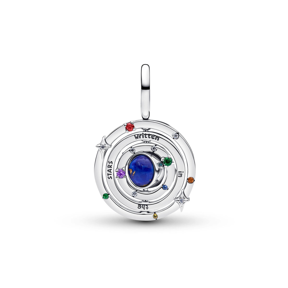 Armillary sphere argento sterling pendente with lapislazzuli sintetico, giallo, blu, viola, rosso cristallo and zirconia cubica trasparente - 795031C01