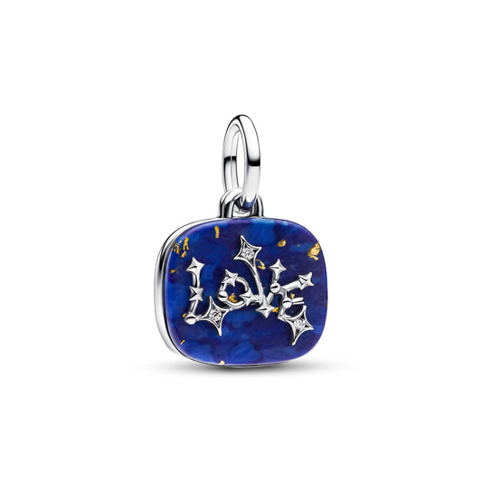 Love argento sterling doppio pendente with lapislazzuli sintetico and zirconia cubica trasparente - 795039C01