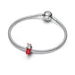 Bevanda di pan di zenzero charm in argento sterling with bioresina madreperla sintetica, rosso zirconia cubica, verde cristallo and smalto - 795062C01